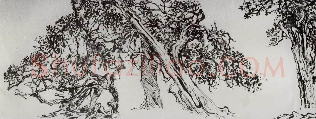 1955年 刘海粟 清奇古怪图卷 书画作品