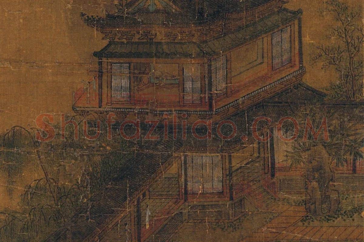 王诜界画建筑《杰阁媐春图》局部 (2)