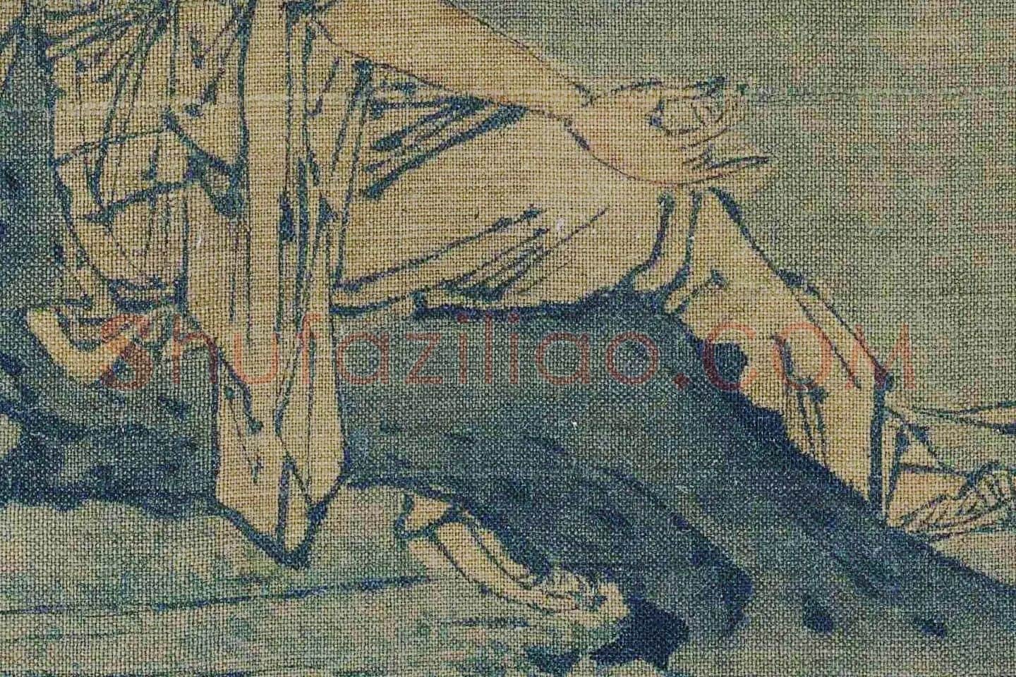 山水人物画《柳荫高士图》局部 (2)