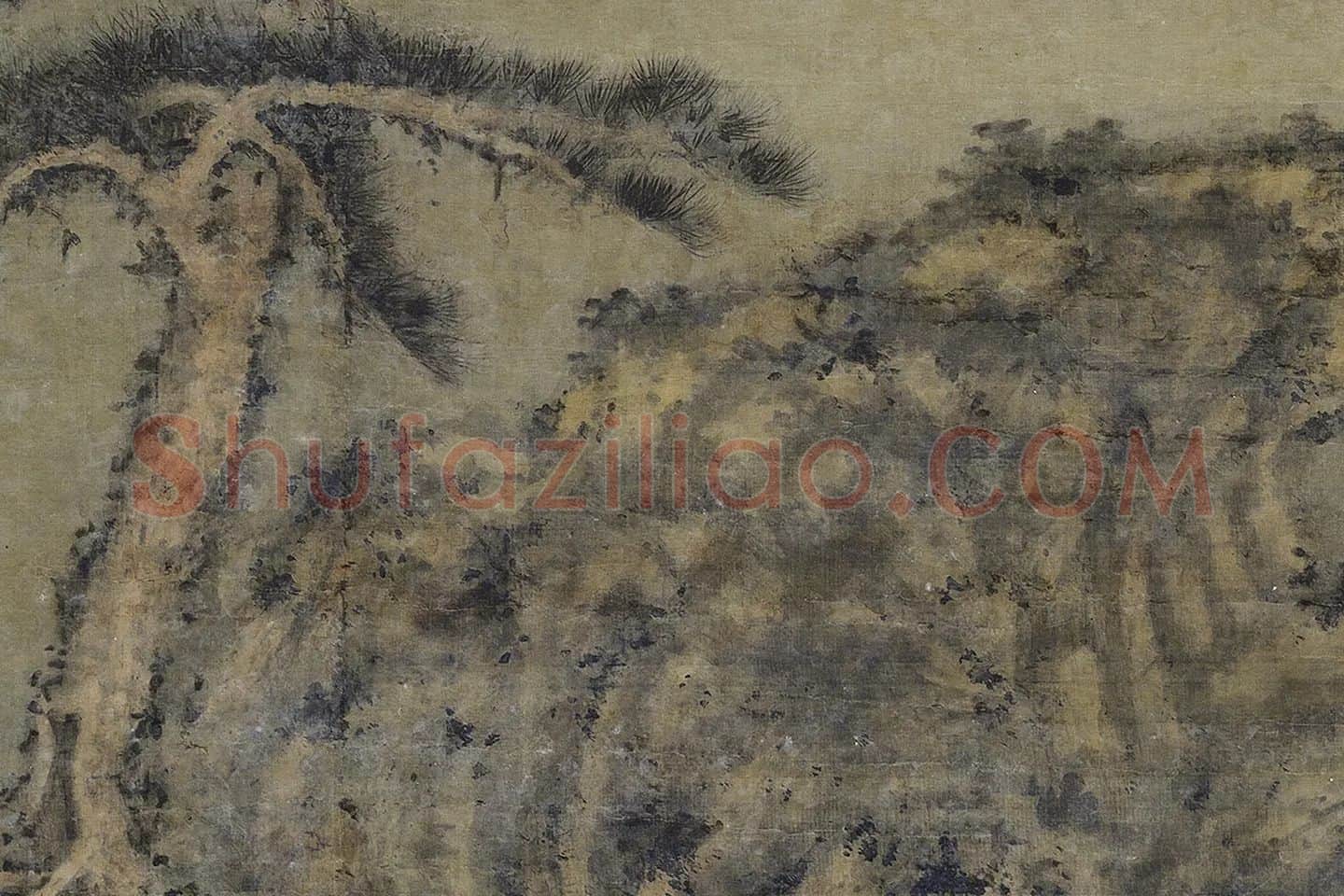 巨然山水画《阔浦遥山》局部 (2)