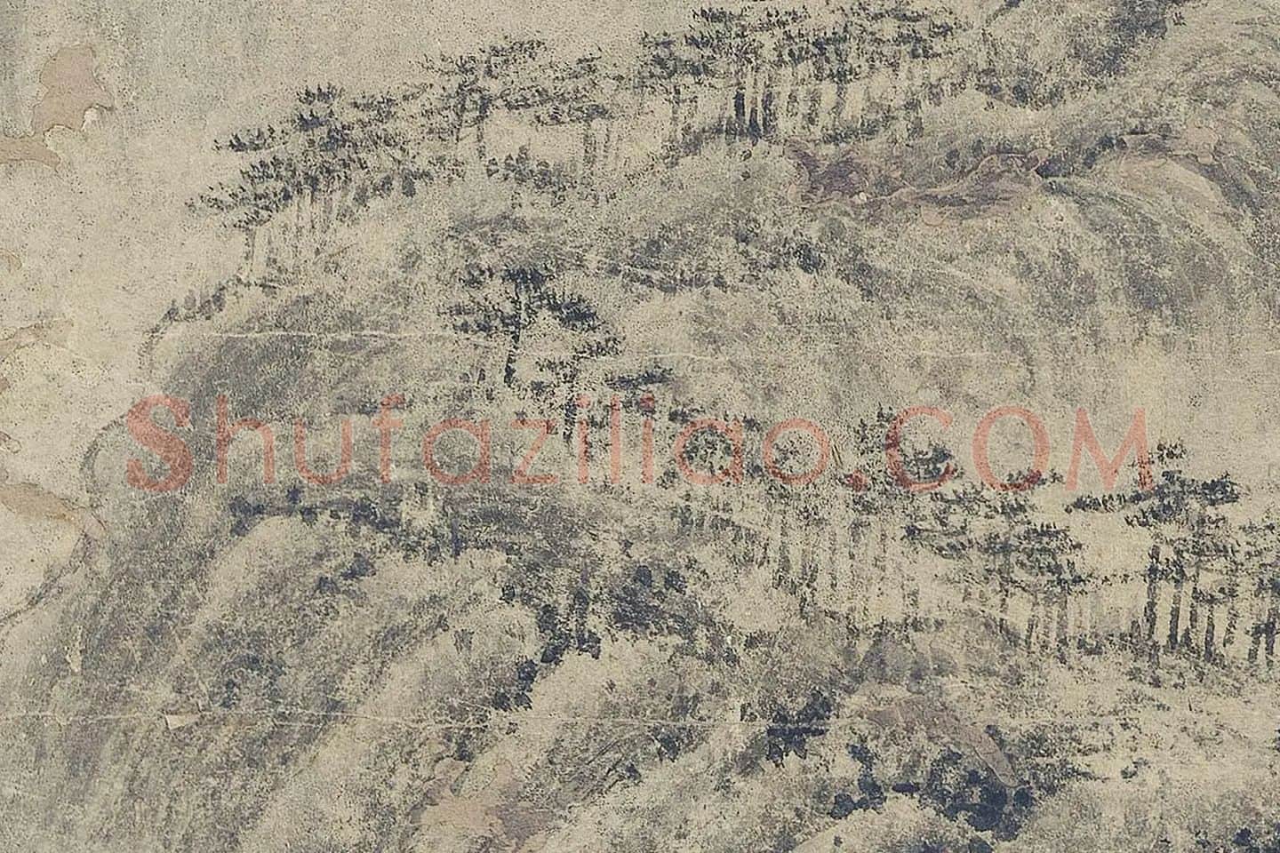 巨然山水《富春山图》高清大图局部 (3)