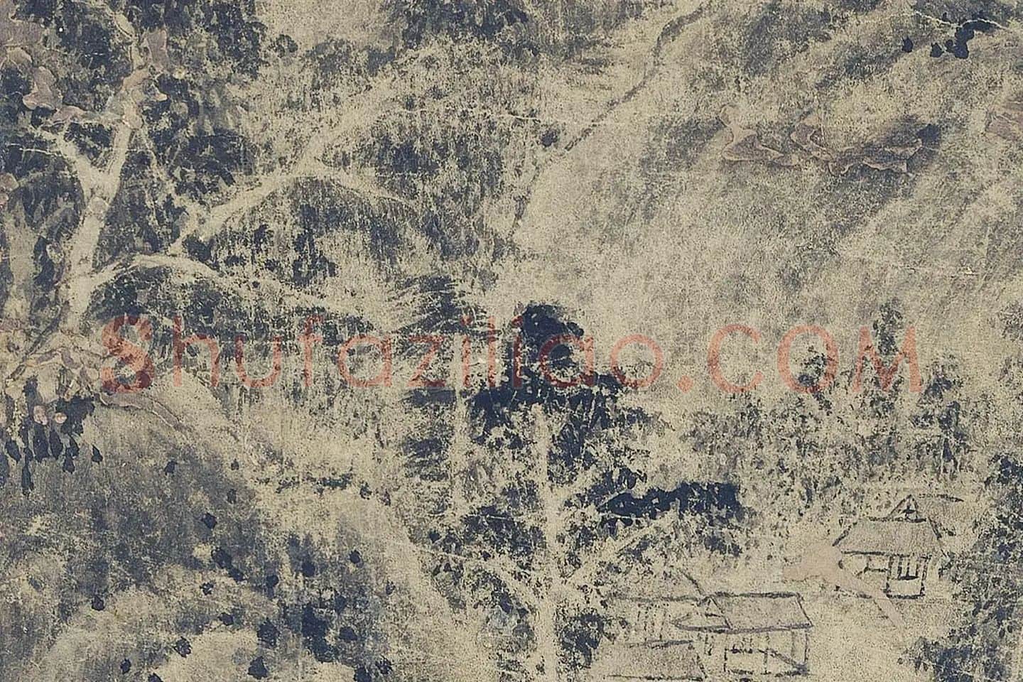 巨然山水《富春山图》高清大图局部 (6)