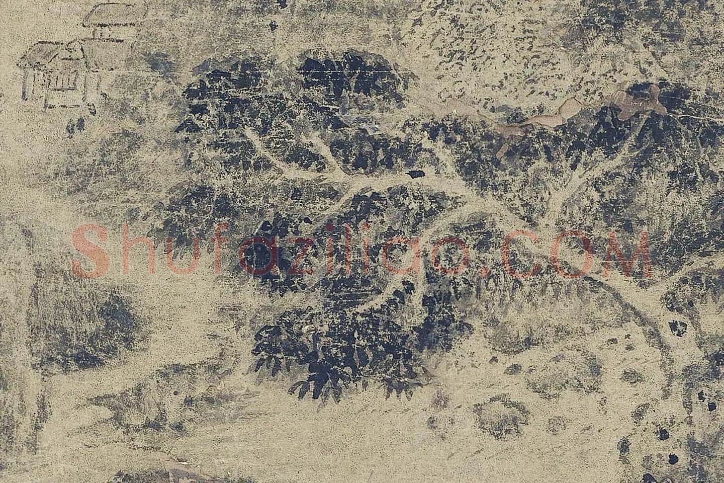 巨然山水《富春山图》高清大图局部 (7)