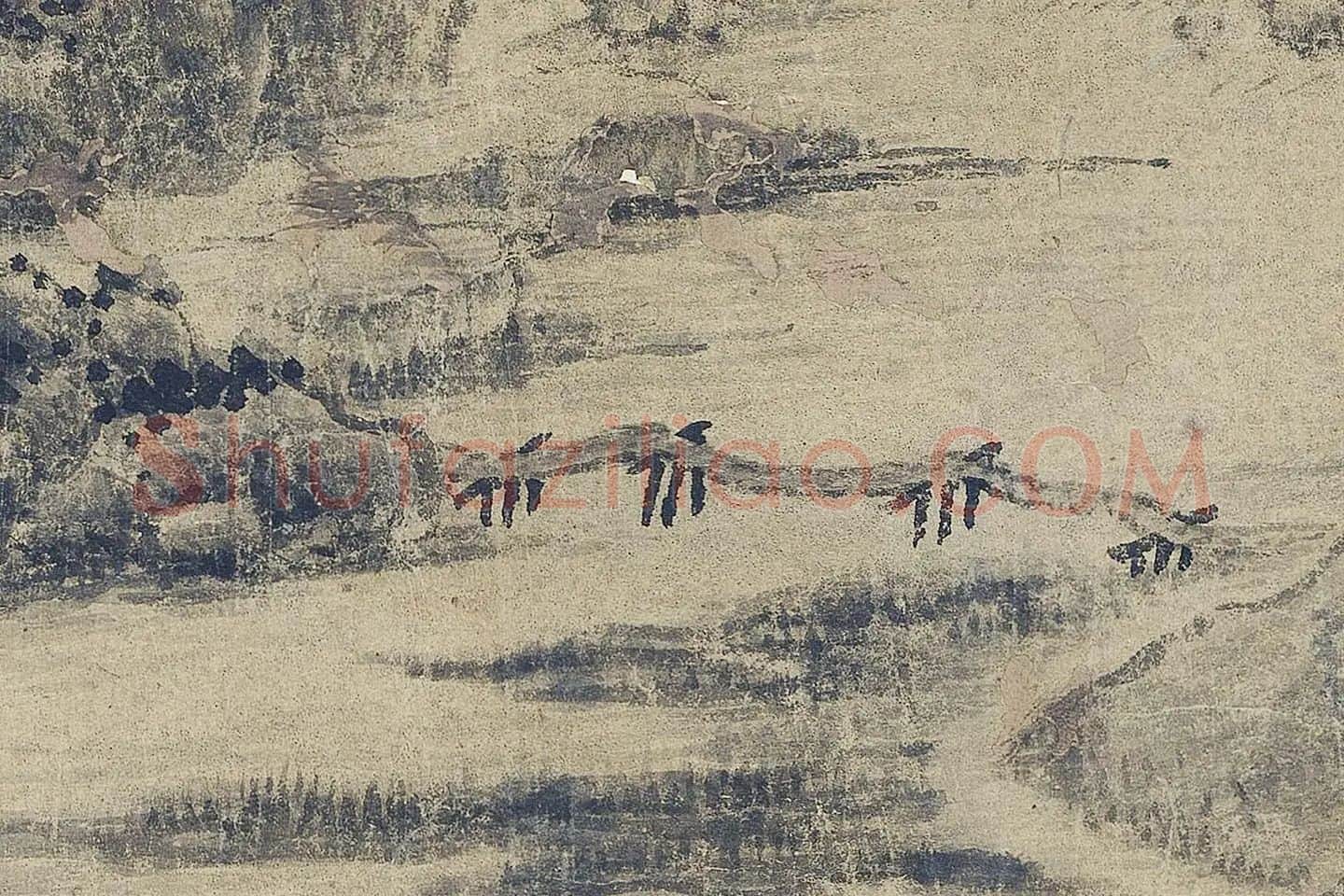 巨然山水《富春山图》高清大图局部 (8)
