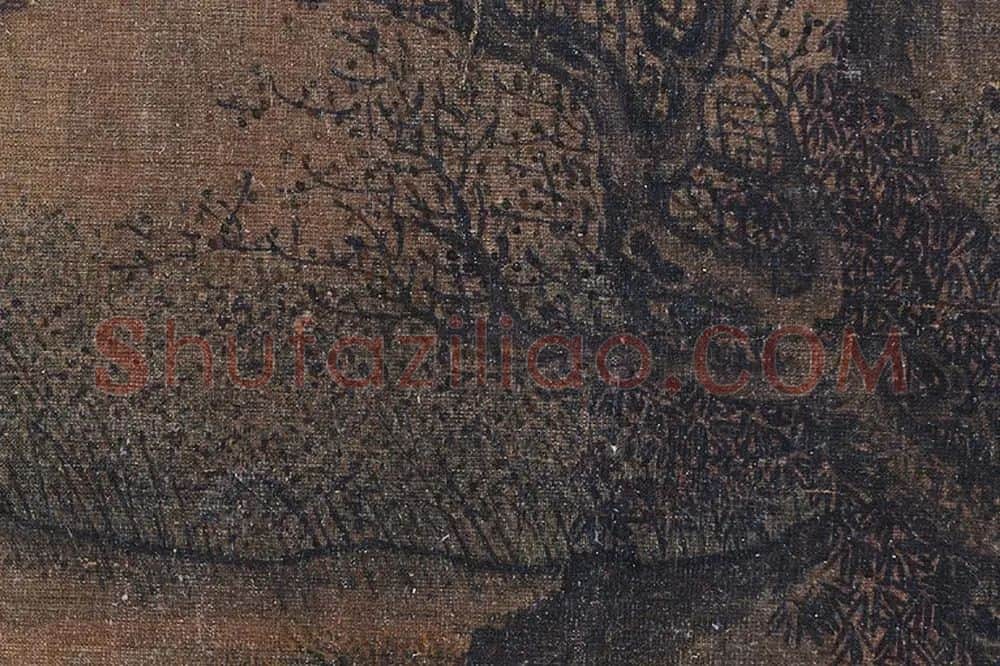 巨然山水人物画《杖藜秋爽图》局部 (2)