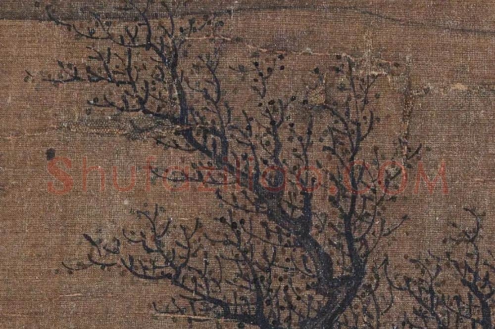 巨然山水人物画《杖藜秋爽图》局部 (3)