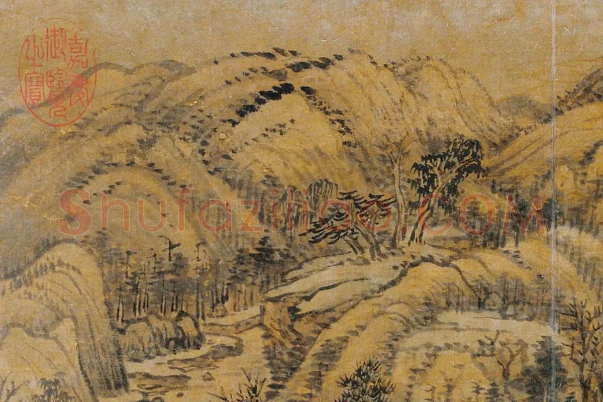 五代巨然山水局部 (3)
