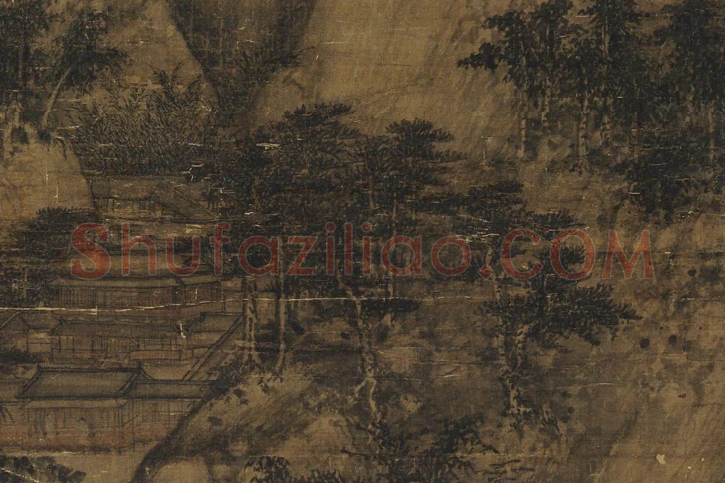 巨然山水画《萧翼赚兰亭图》局部 (4)