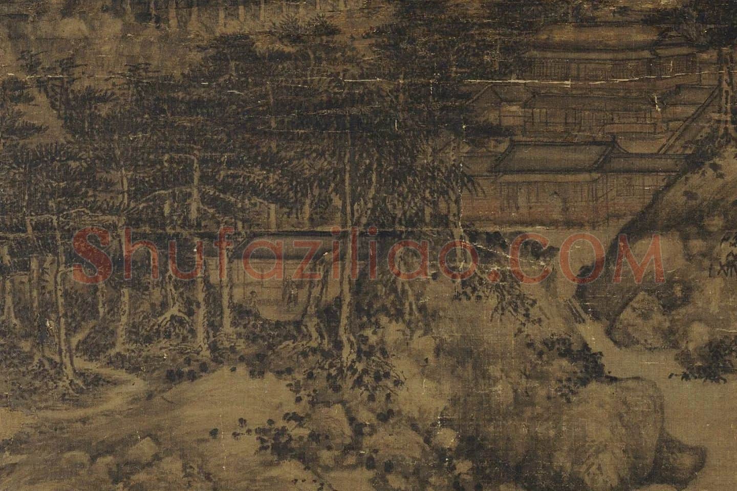 巨然山水画《萧翼赚兰亭图》局部 (5)