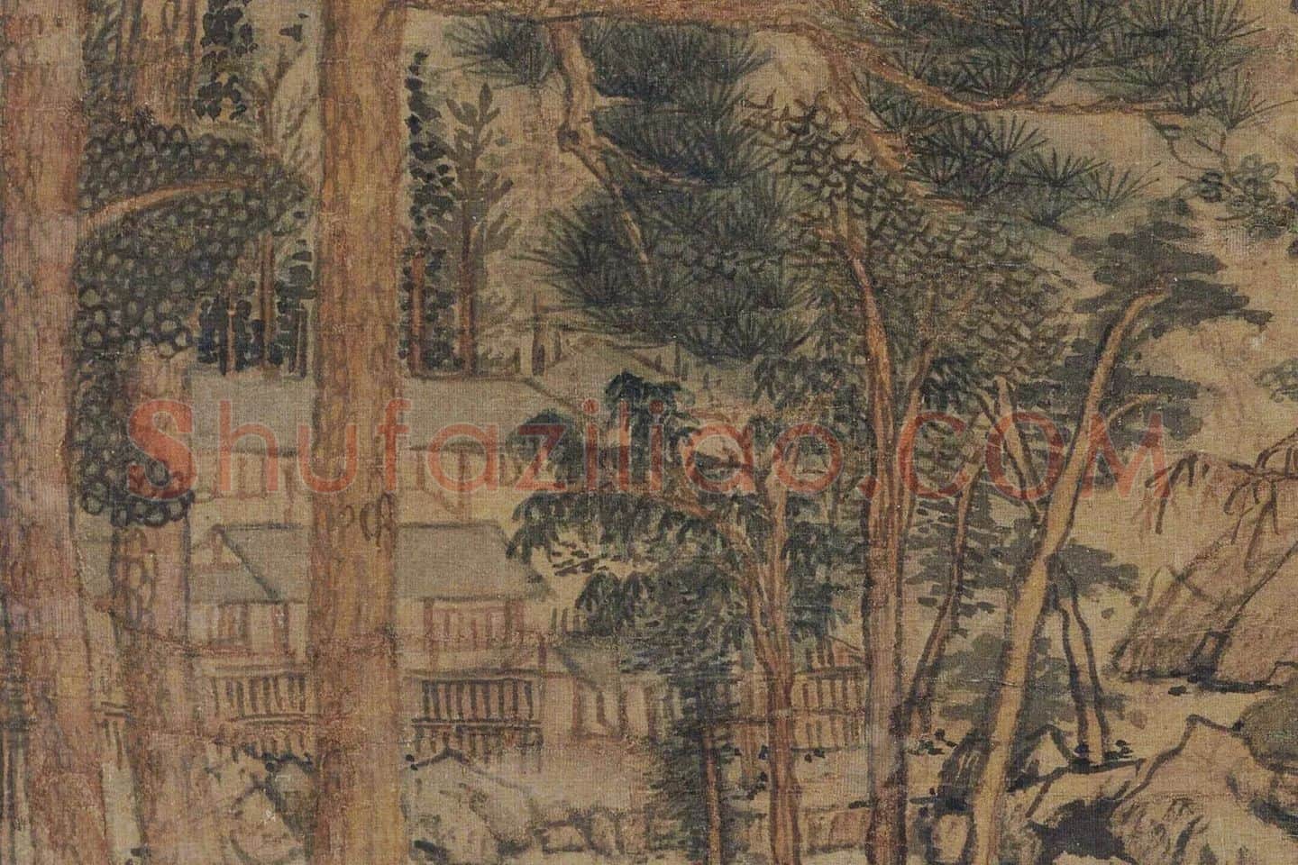黄公望山水画《天池石壁图》局部 (1)