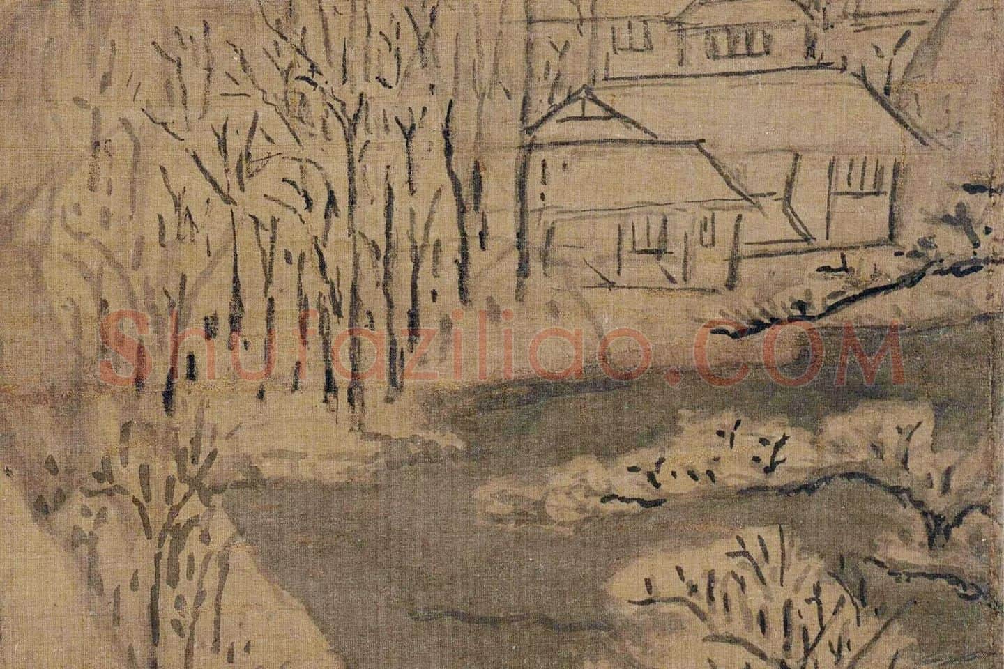 黄公望雪景山水《九峰雪霁图》局部 (4)