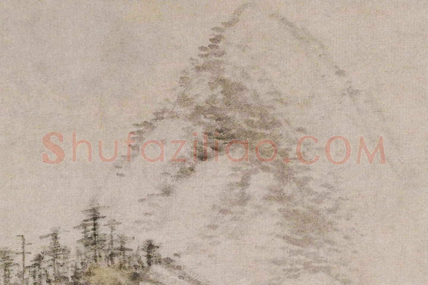 黄公望山水画《丹崖玉树图》高清大图局部 (9)