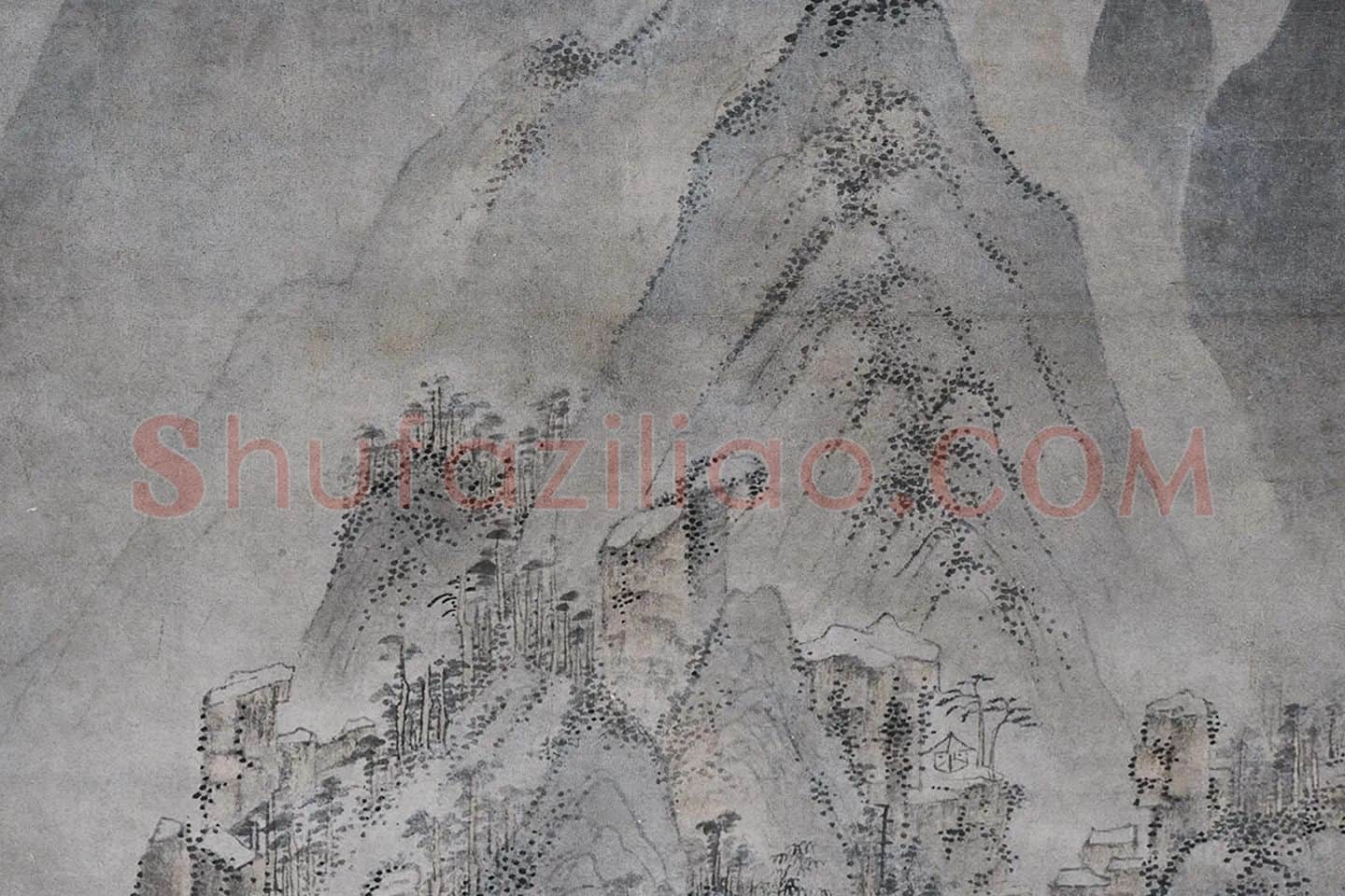 元黄公望山水画《天池石壁图》局部 (3)