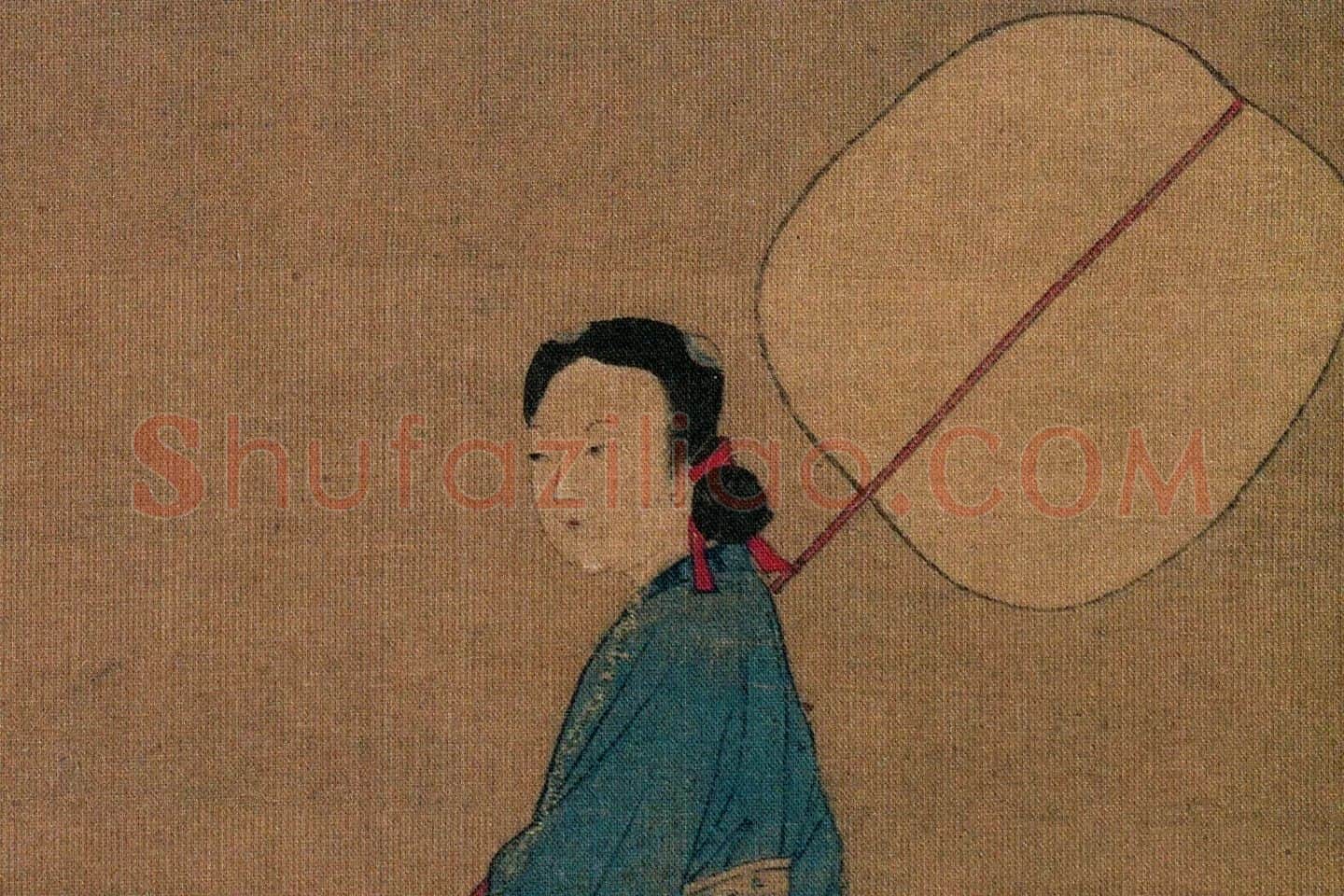 元代人物画《招凉仕女图》高清大图局部 (2)