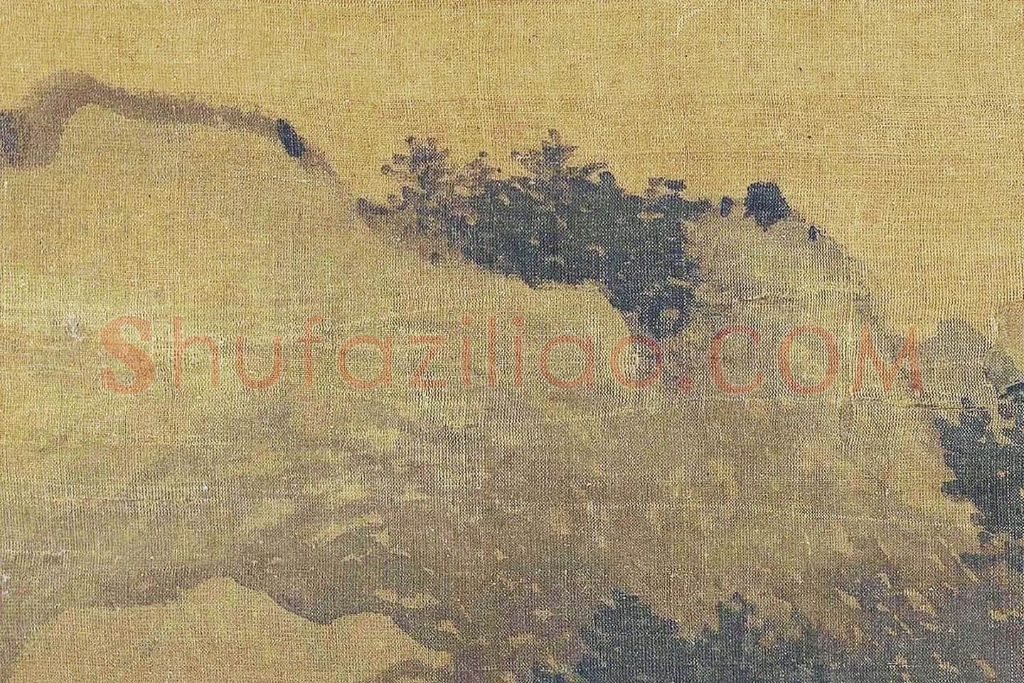 张舜咨山水画《古木飞泉图》高清大图局部 (12)