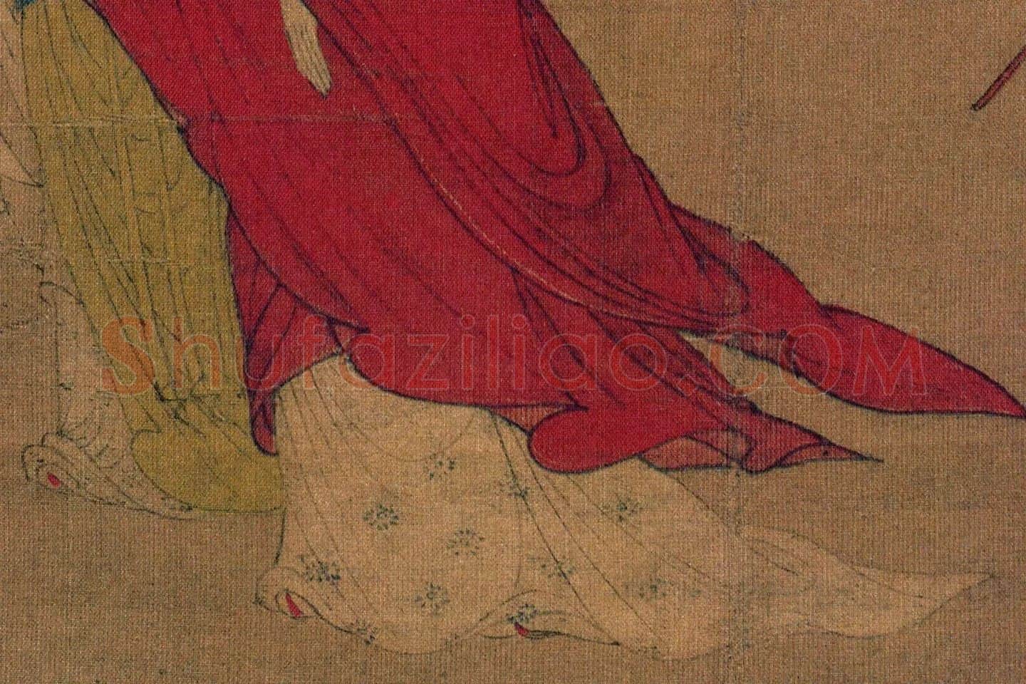 元代人物画《招凉仕女图》高清大图局部 (4)