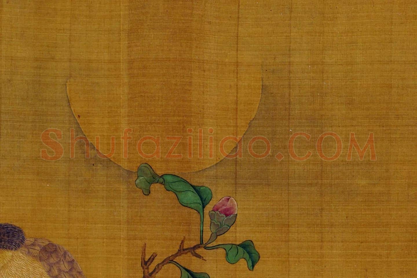 传黄筌花鸟画《翠竹仙禽图》局部 (6)