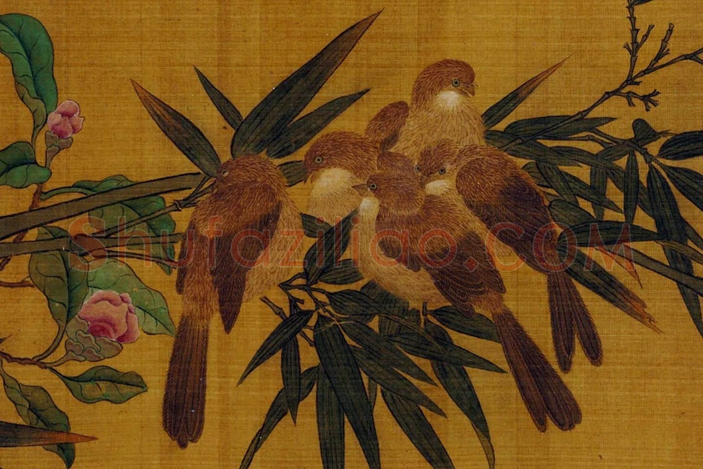 传黄筌花鸟画《翠竹仙禽图》局部 (10)