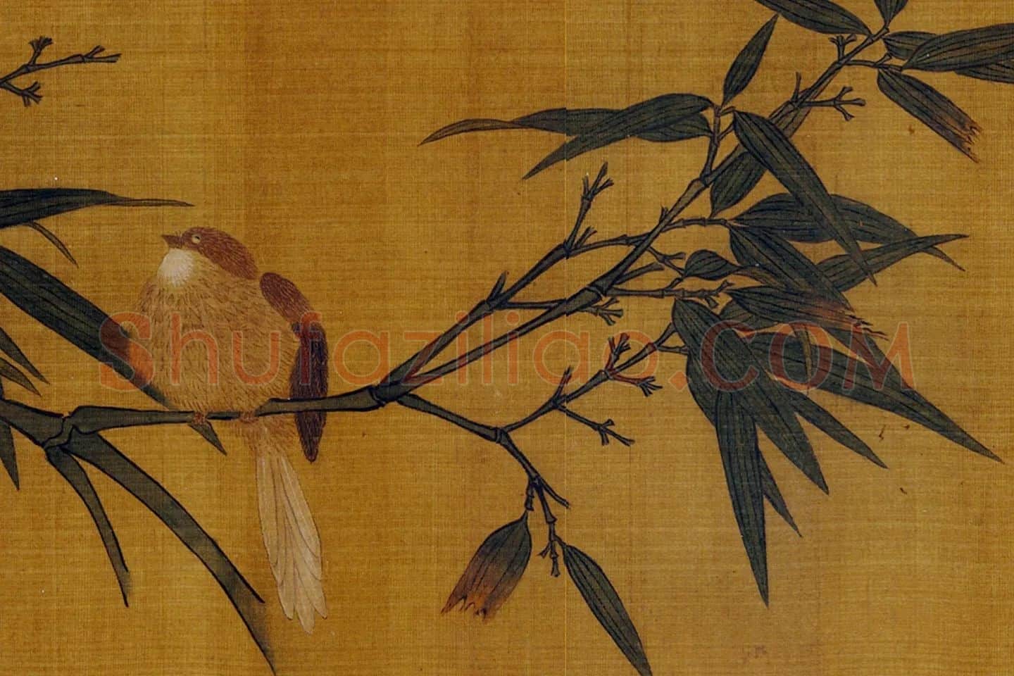 传黄筌花鸟画《翠竹仙禽图》局部 (11)