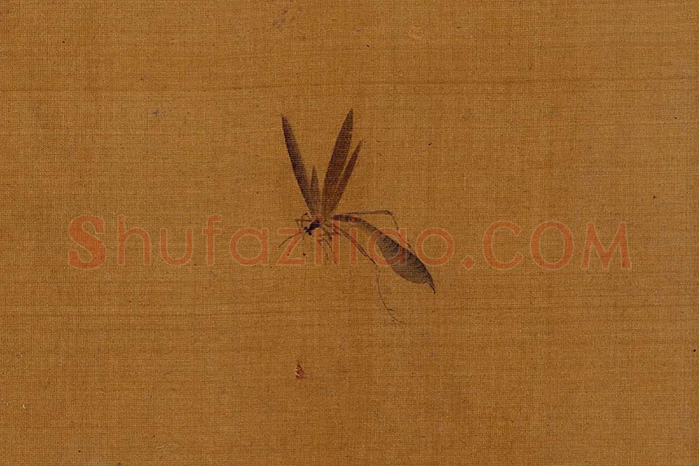 黄筌工笔花卉《花卉草虫》局部 (1)