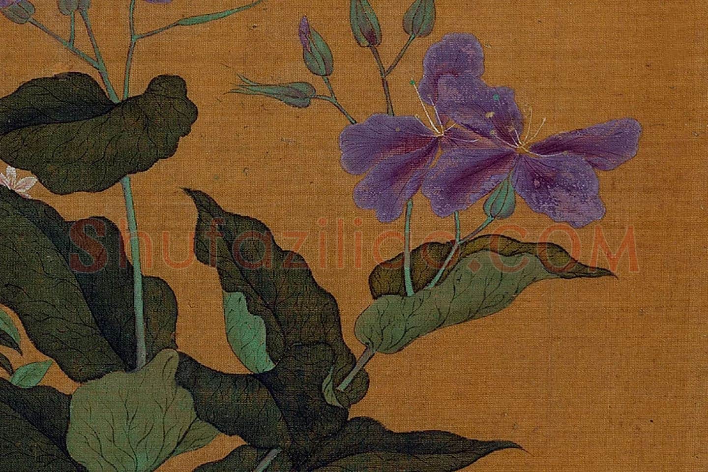 黄筌工笔花卉《花卉草虫》局部 (3)