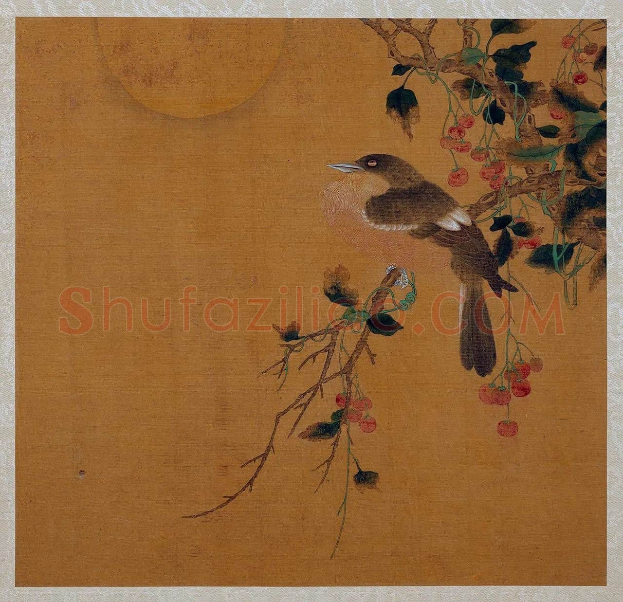 黄筌工笔花鸟《花卉翎毛》页