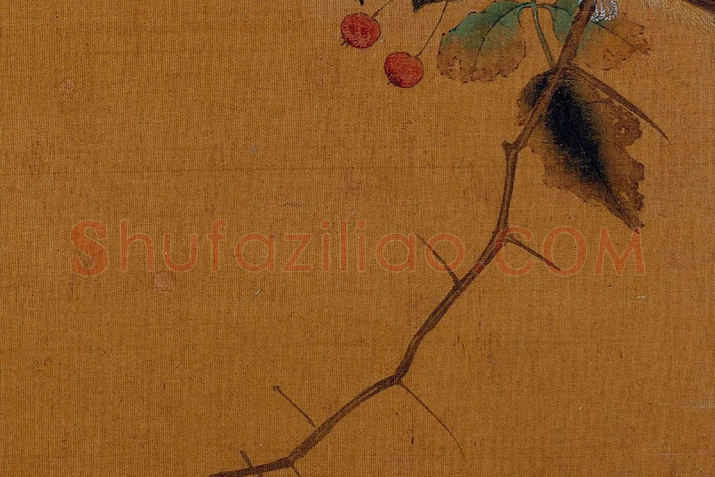 黄筌工笔花鸟画《竹枝翎毛》局部 (3)