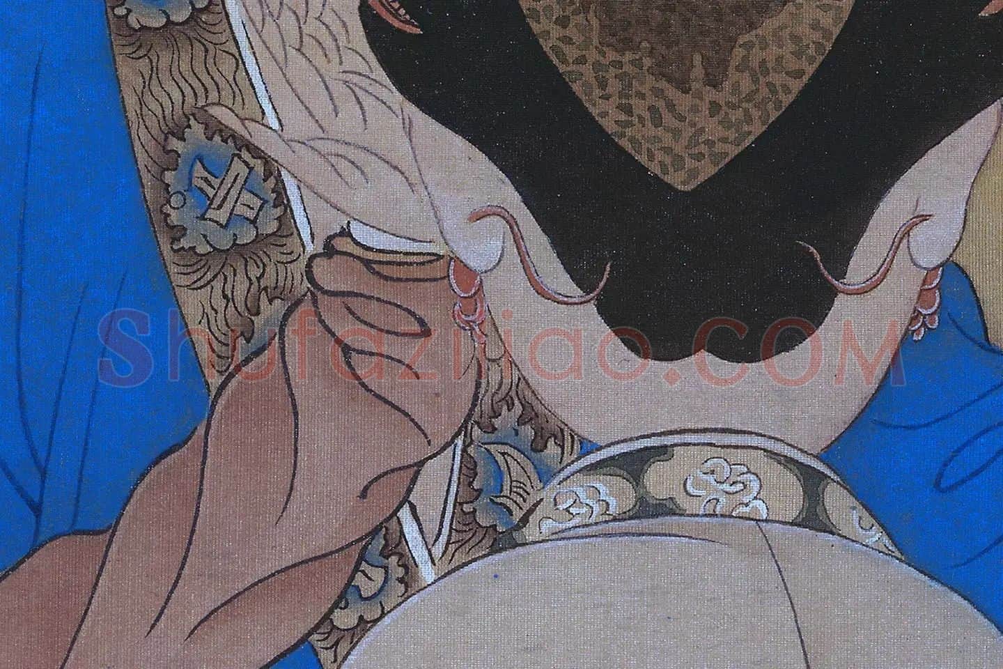 唐寅人物画《王蜀宫妓图》高清大图局部 (5)