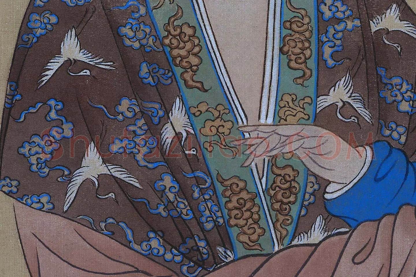 唐寅人物画《王蜀宫妓图》高清大图局部 (6)