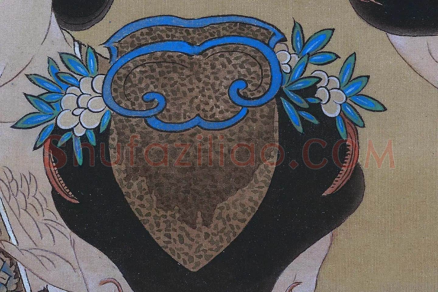唐寅人物画《王蜀宫妓图》高清大图局部 (9)