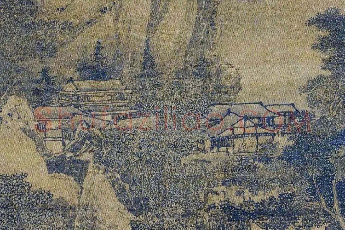 唐寅山水画《钱塘景物图》局部 (2)