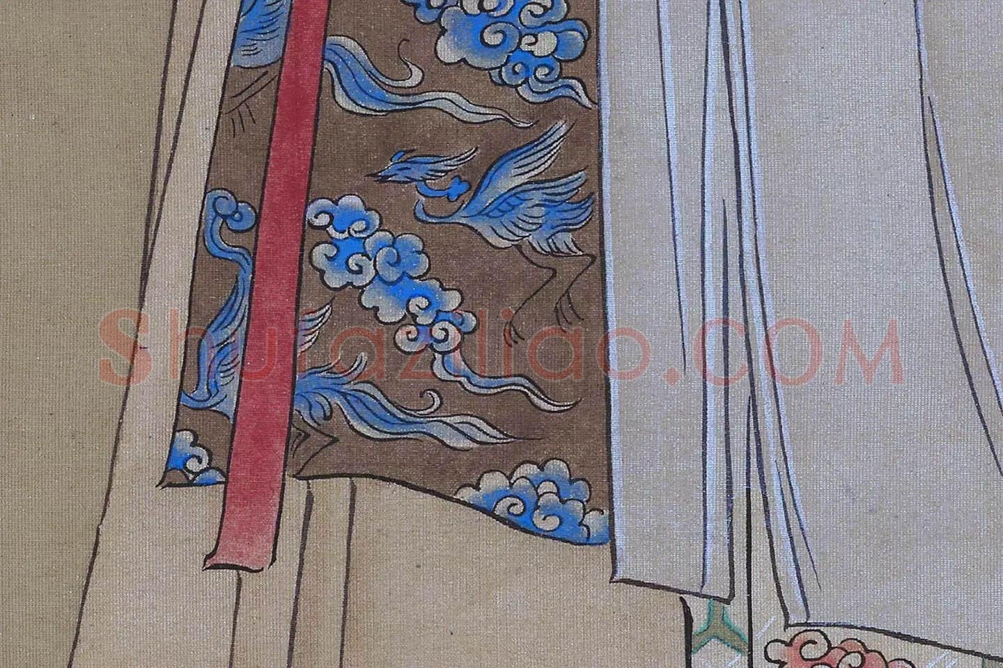 唐寅人物画《王蜀宫妓图》高清大图局部 (13)