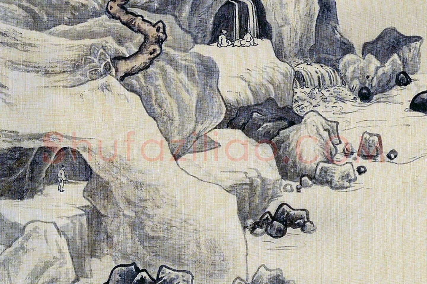 唐寅山水画《看泉听风图》局部 (4)