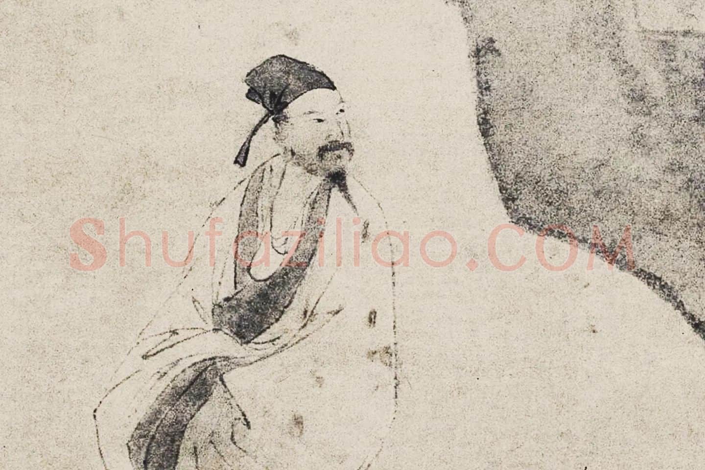 唐寅山水人物画《观梅图》局部 (1)