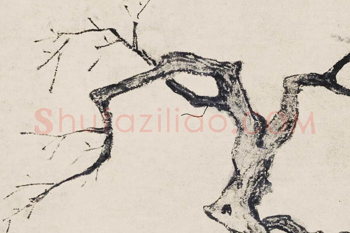唐寅山水人物画《观梅图》局部 (4)