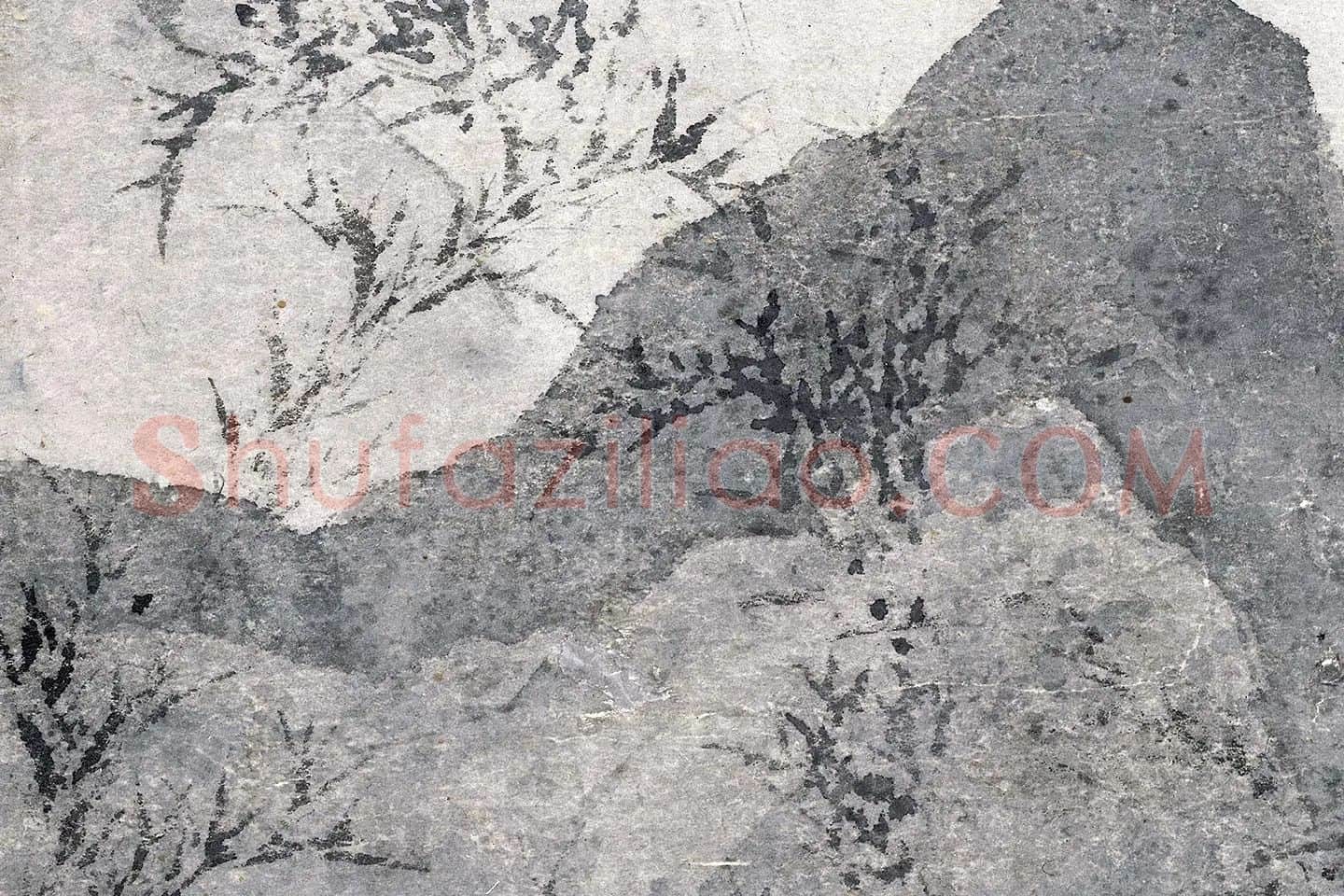 唐寅山水人物画《茅屋蒲团图》局部 (5)