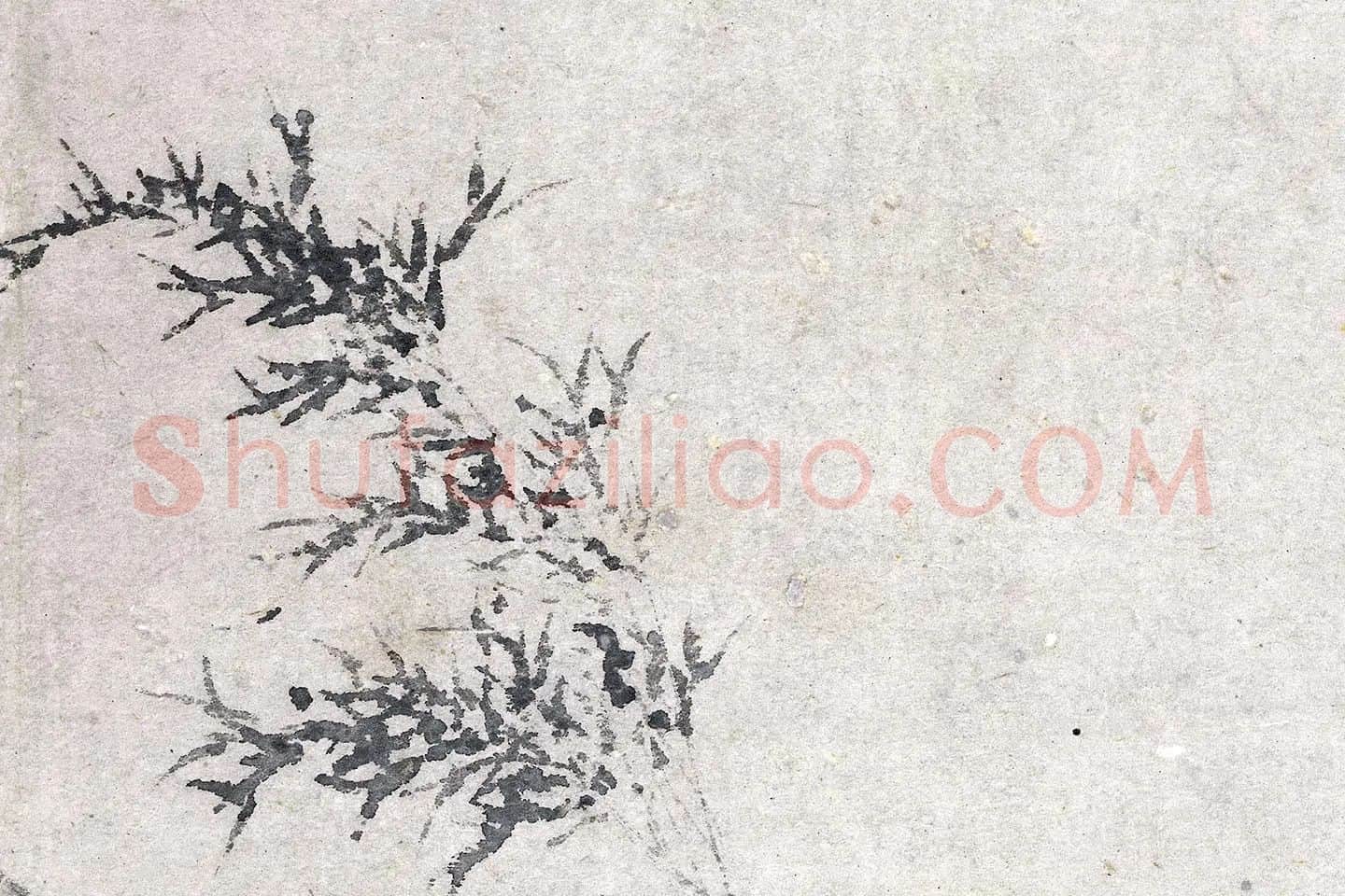 唐寅山水人物画《茅屋蒲团图》局部 (6)