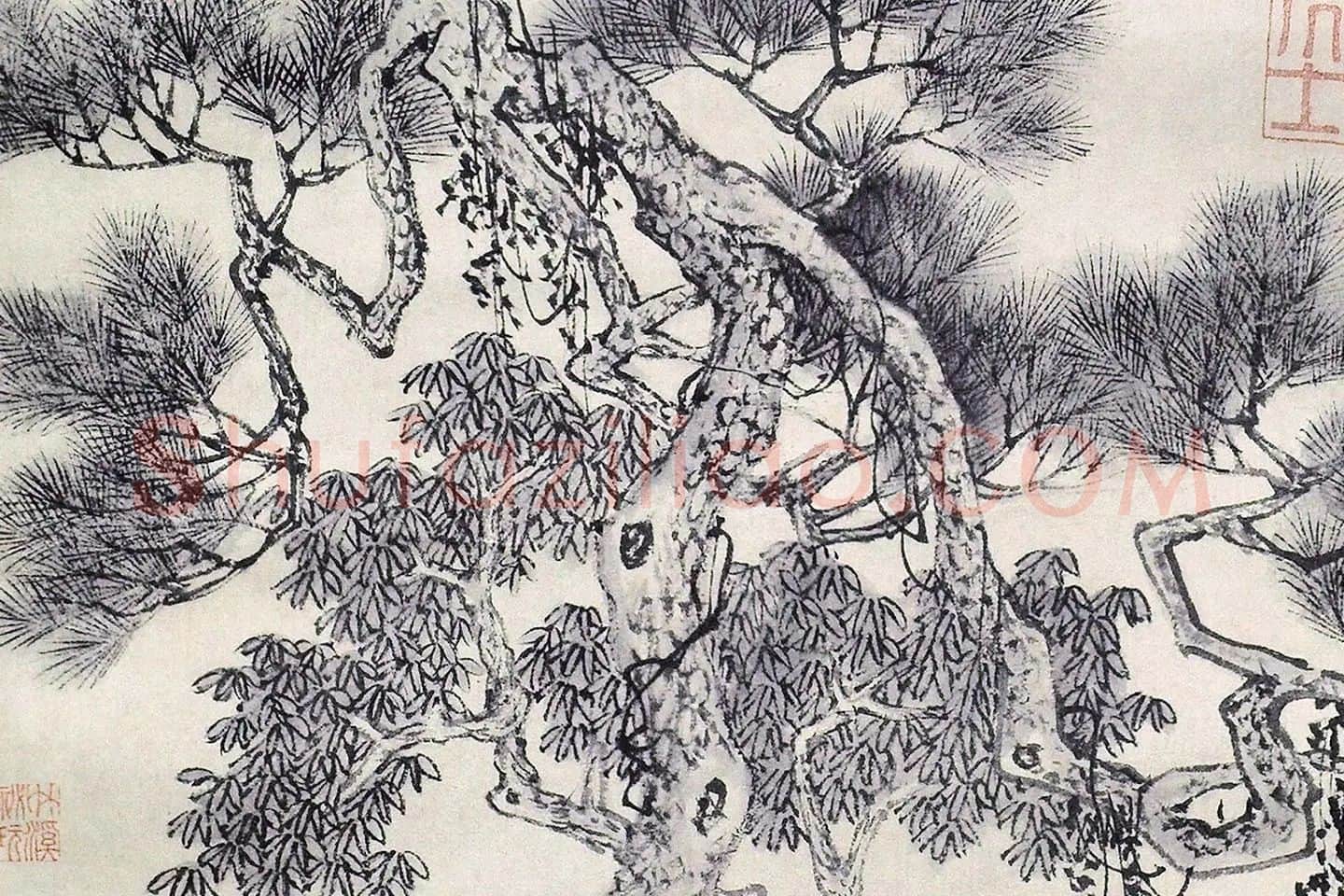 唐寅《葑田行犊图》局部 (3)