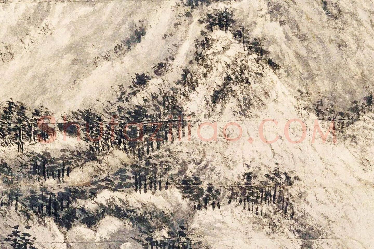 王蒙山水画《夏日山居图》局部 (5)
