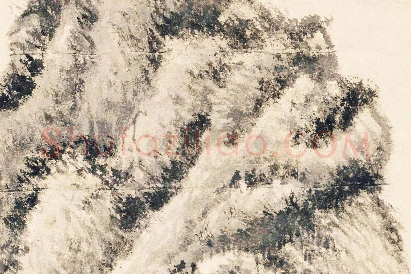 王蒙山水画《夏日山居图》局部 (6)
