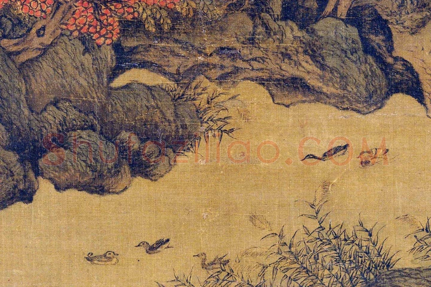 王蒙《关山萧寺图》局部 (1)