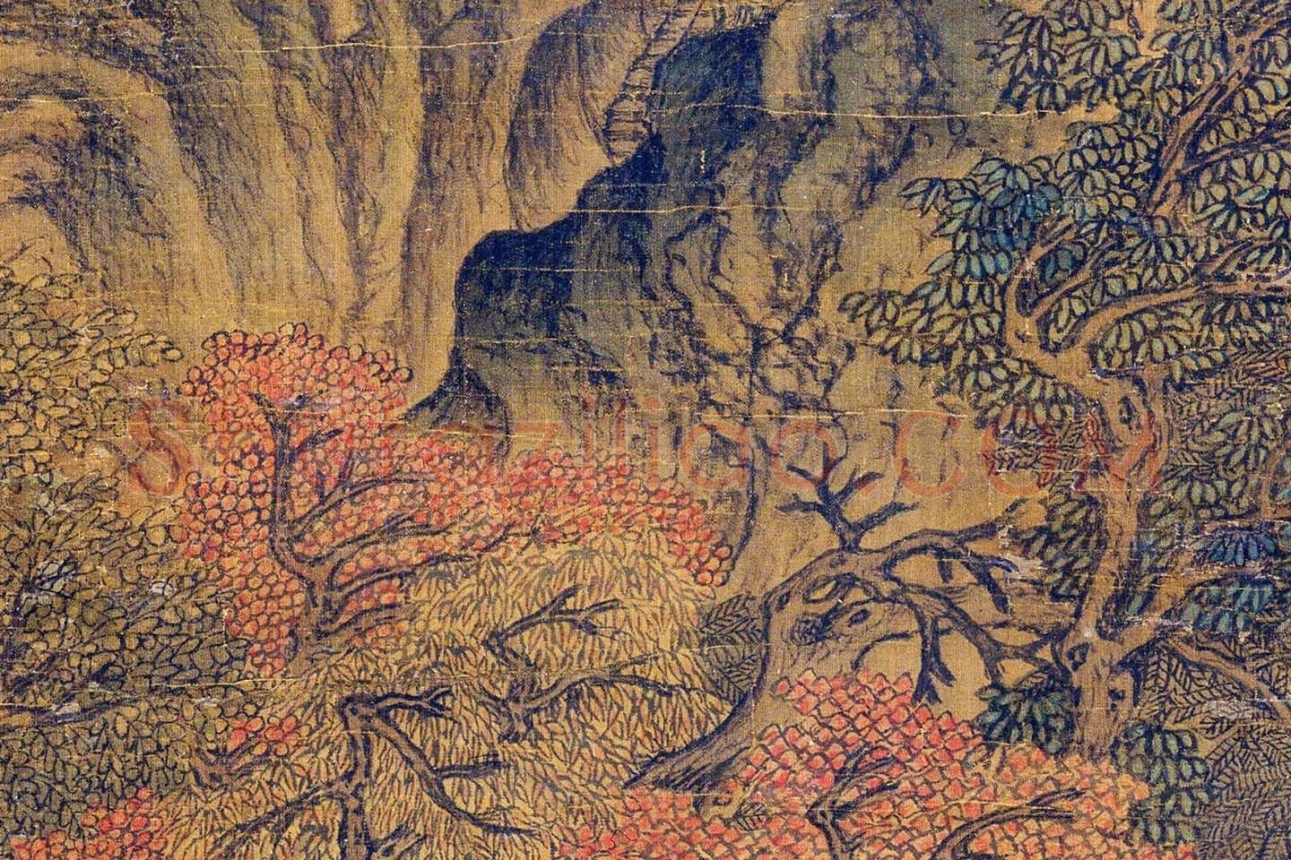 王蒙《关山萧寺图》局部 (2)