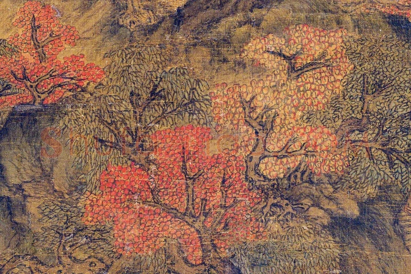王蒙《关山萧寺图》局部 (3)