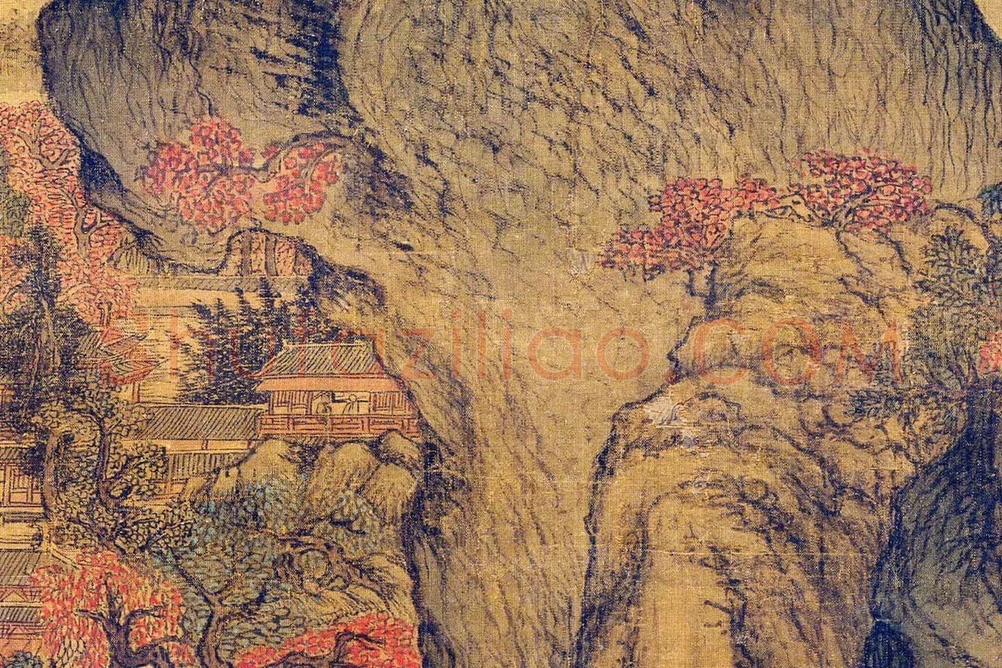 王蒙《关山萧寺图》局部 (5)
