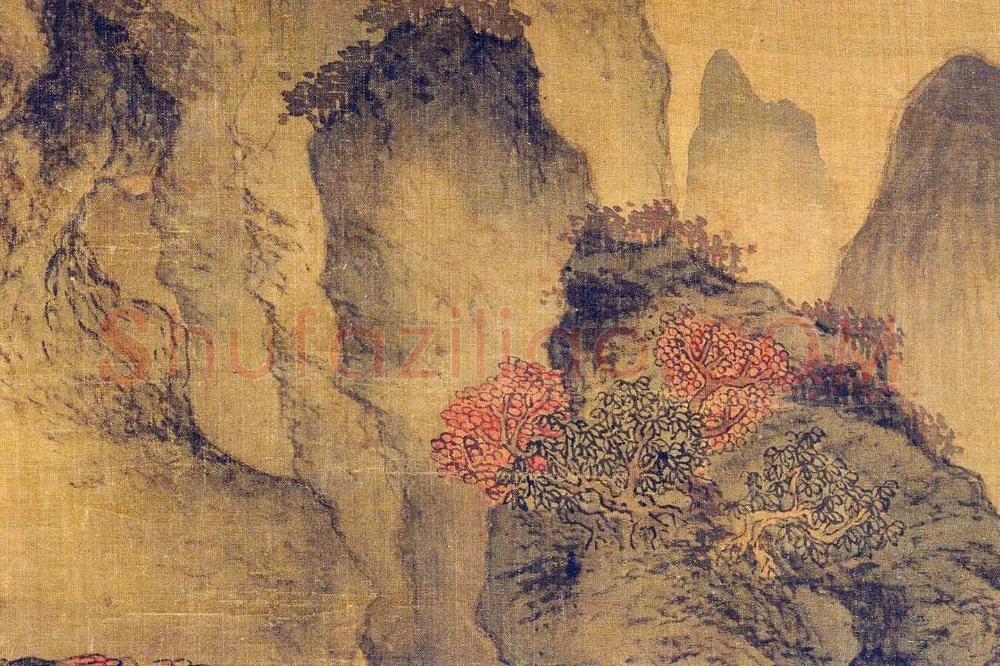 王蒙《关山萧寺图》局部 (7)