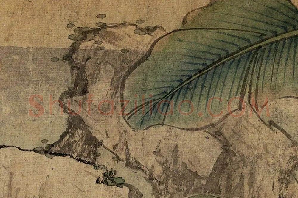 柯九思《芭蕉奇石》局部 (3)