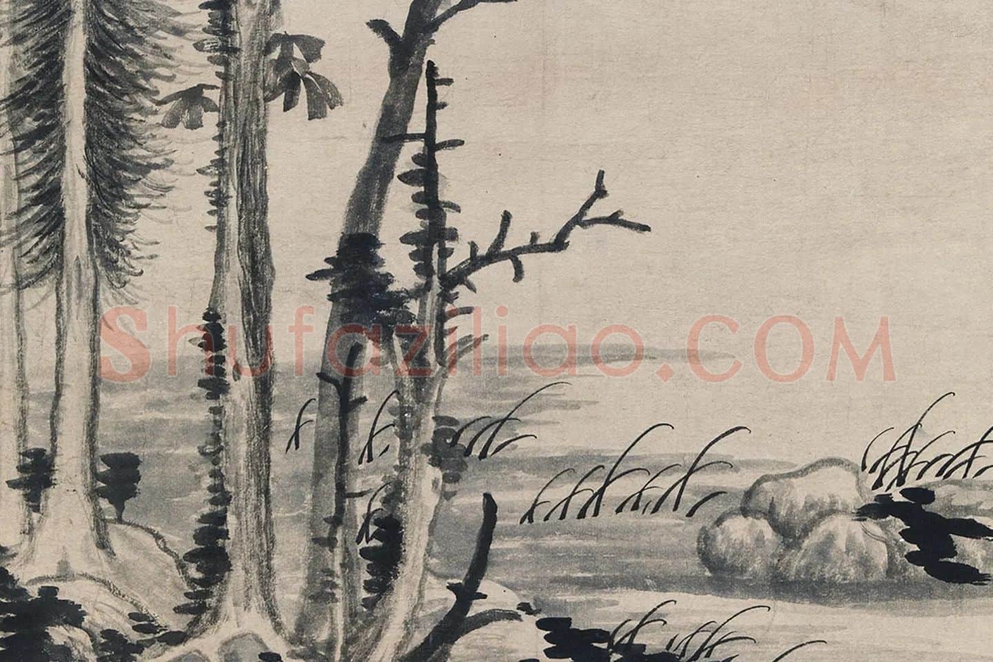 柯九思山水画《夏山欲雨图》局部 (2)