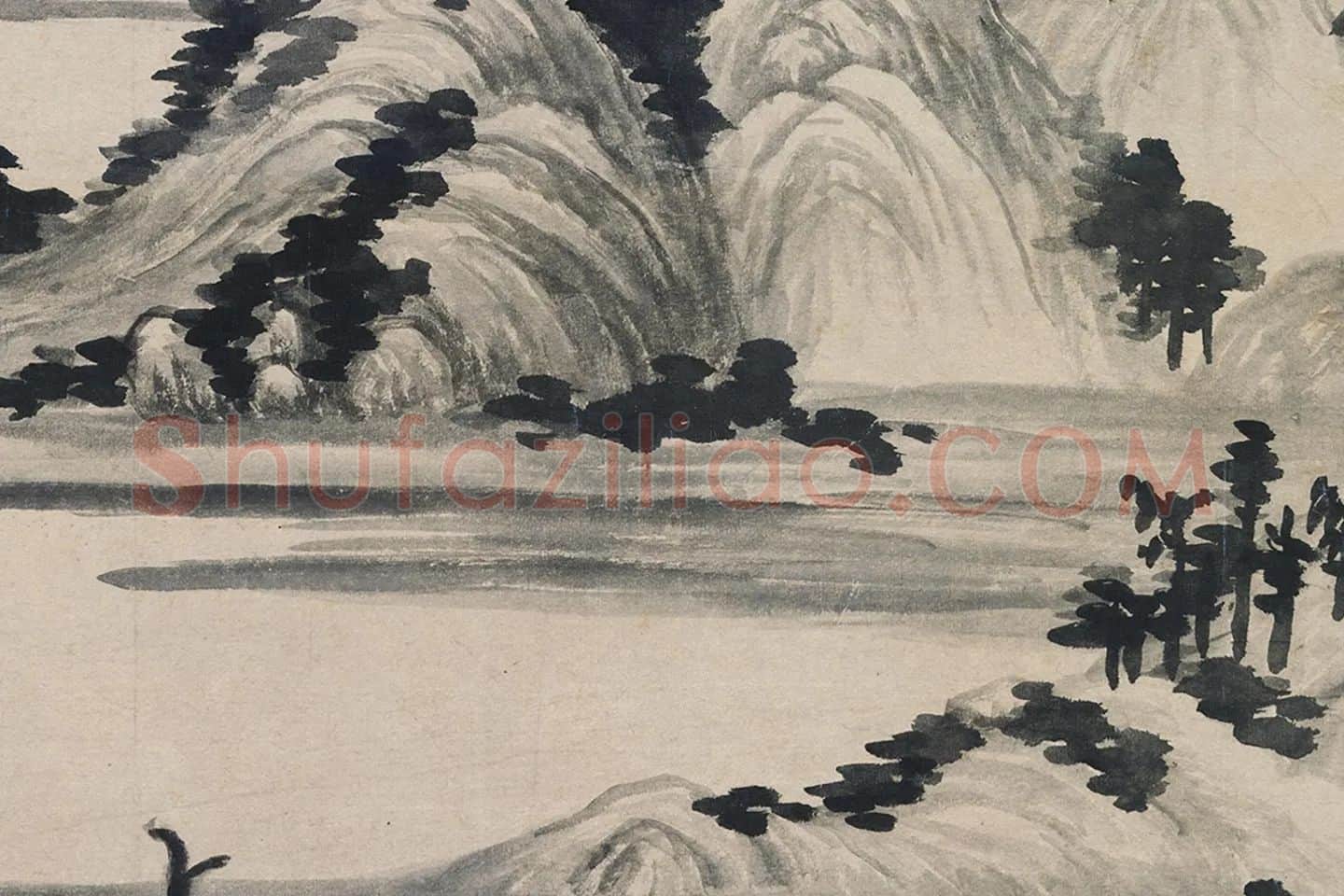 柯九思山水画《夏山欲雨图》局部 (4)