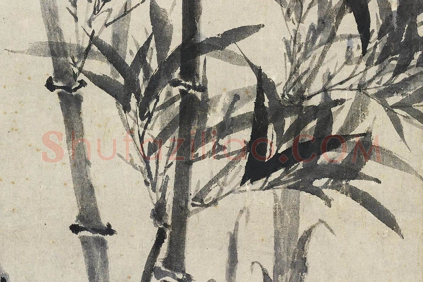 柯九思水墨《画竹》局部 (7)