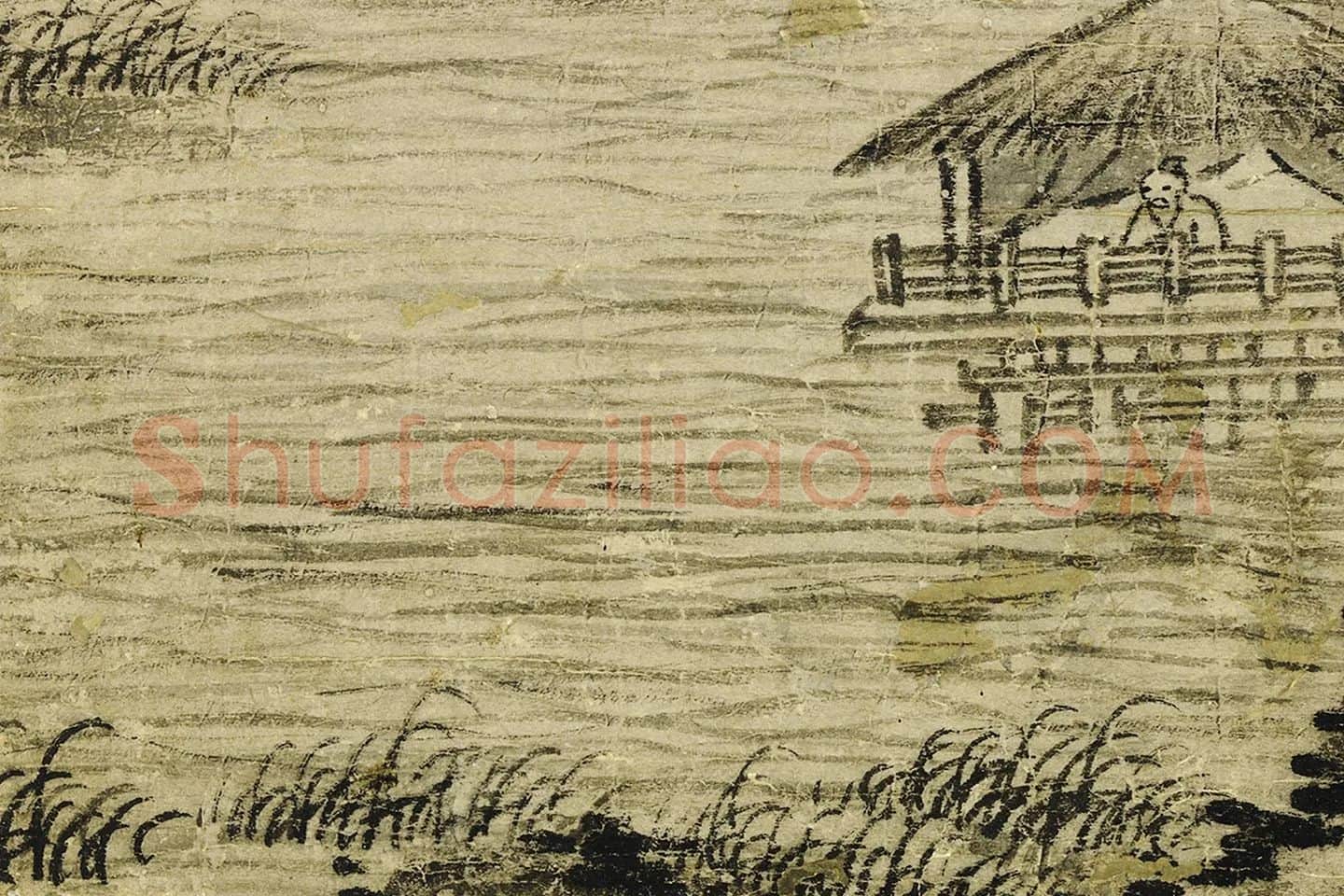 柯九思山水画《谿亭山色图》局部 (2)